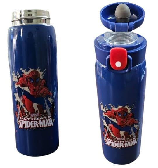 This colourful flip top stainless steel cartoon bottle with superhero prints is a great way for kids in usmile.toys to stay hydrated with their favourite characters.